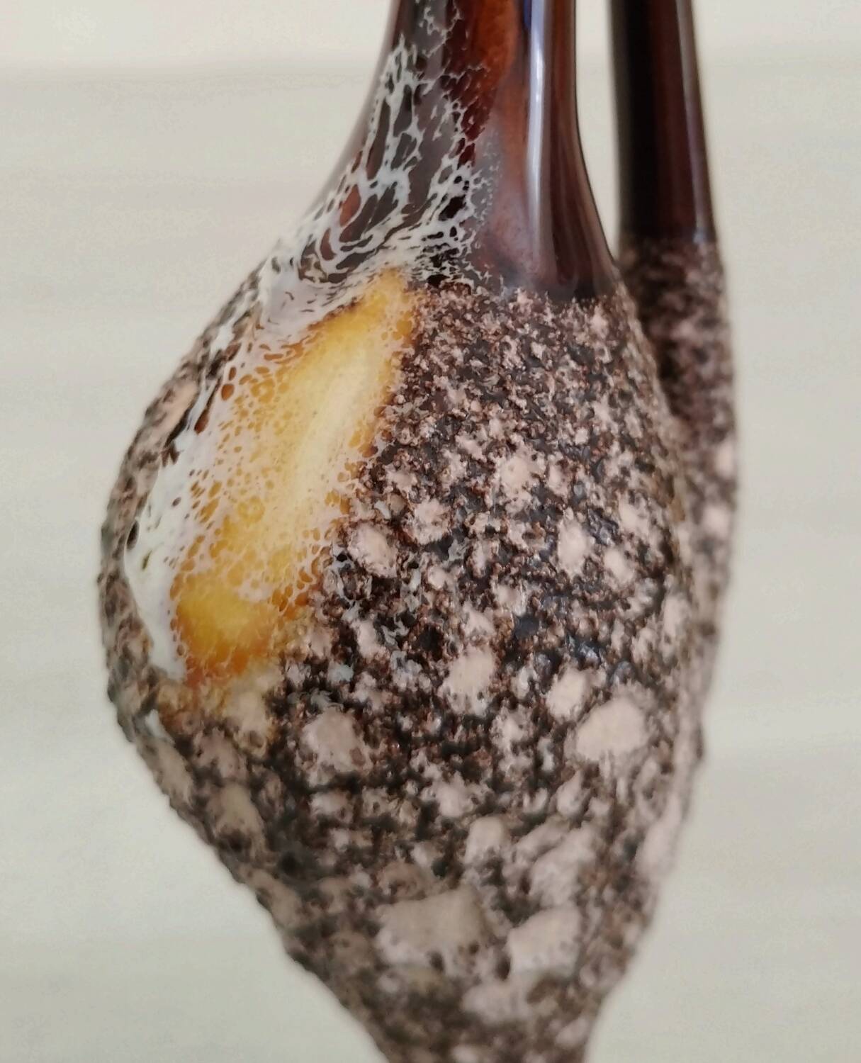 Soliflore Vase Ceramic Vallauris Fat Lava Vintage