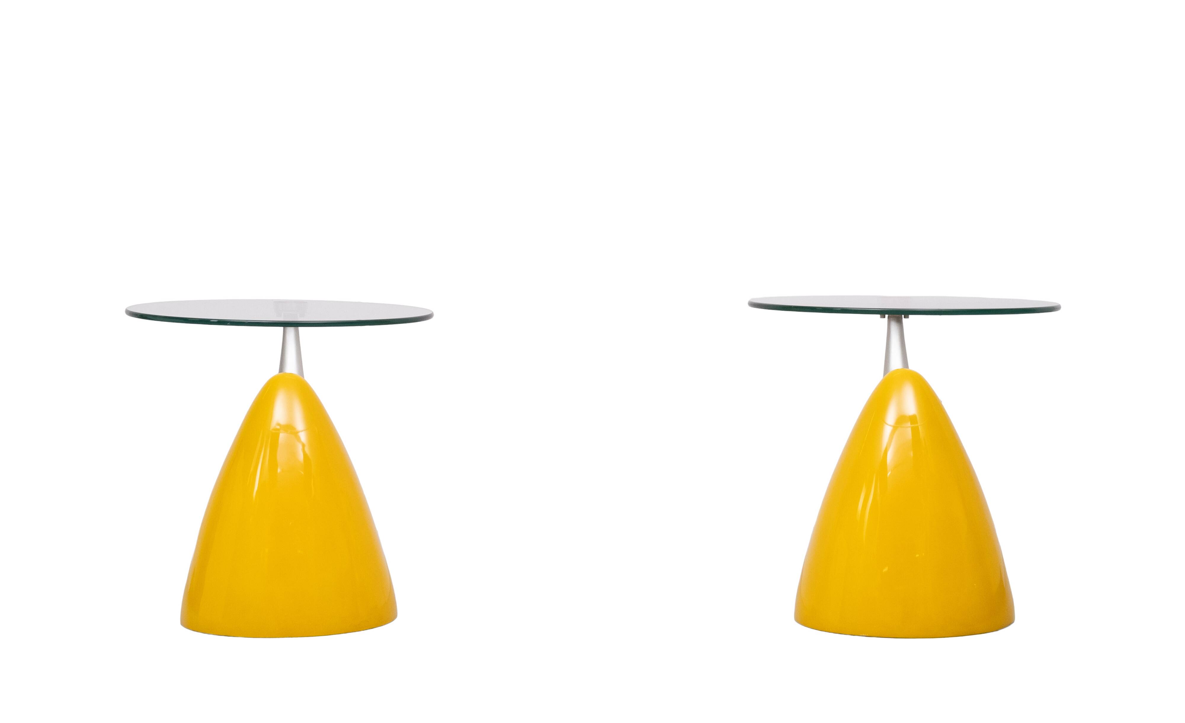 Pair Space Ace Bullet side Tables 1980s Italy