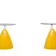 Pair Space Ace Bullet side Tables 1980s Italy