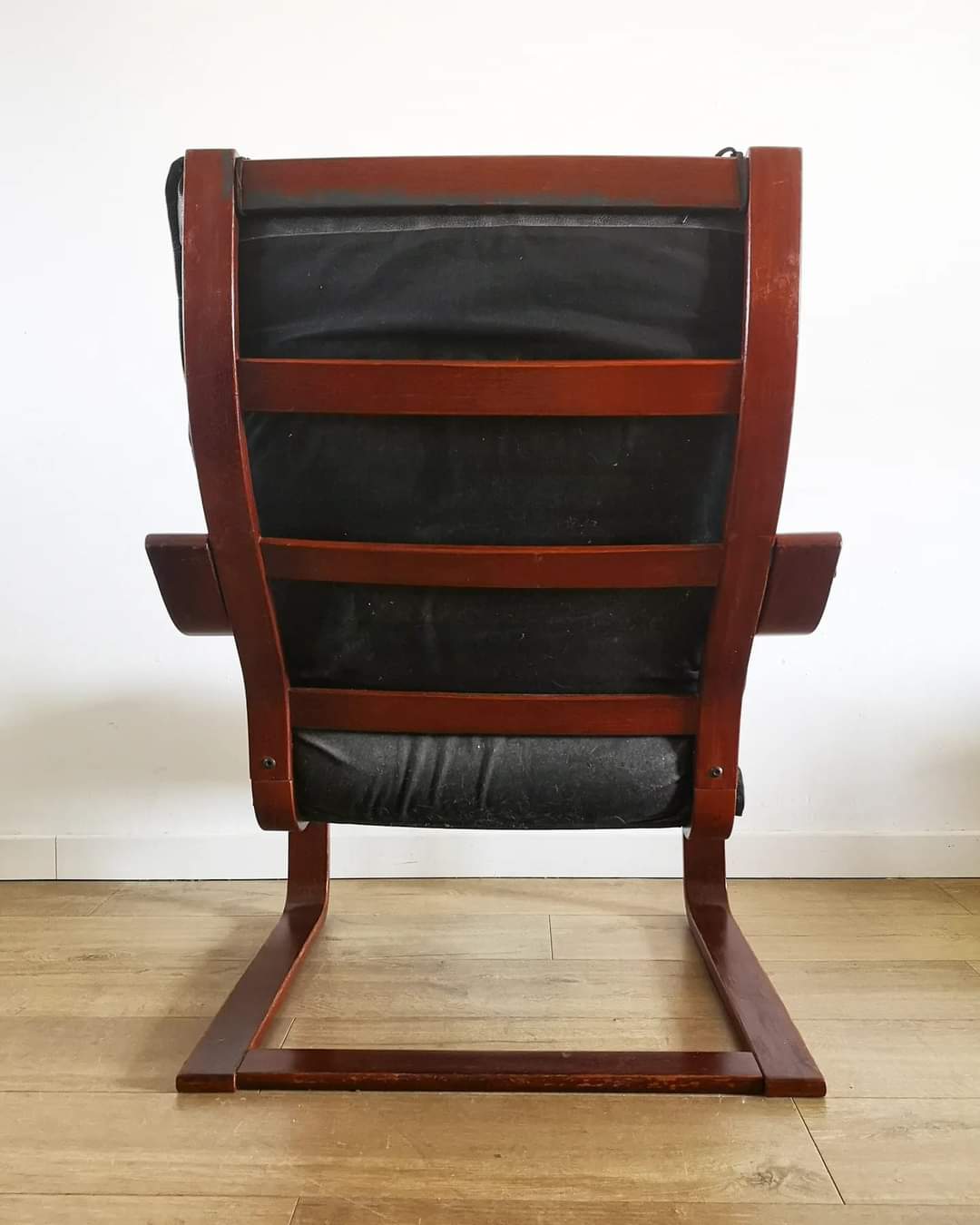 Poang armchair by Noboru Nakamura in black leather