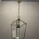 Vintage brass and glass light pendant , 1960s