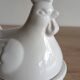 Sugar bowl with white ceramic hen decoration