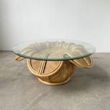 Vivai del sud “flower” rattan coffee table