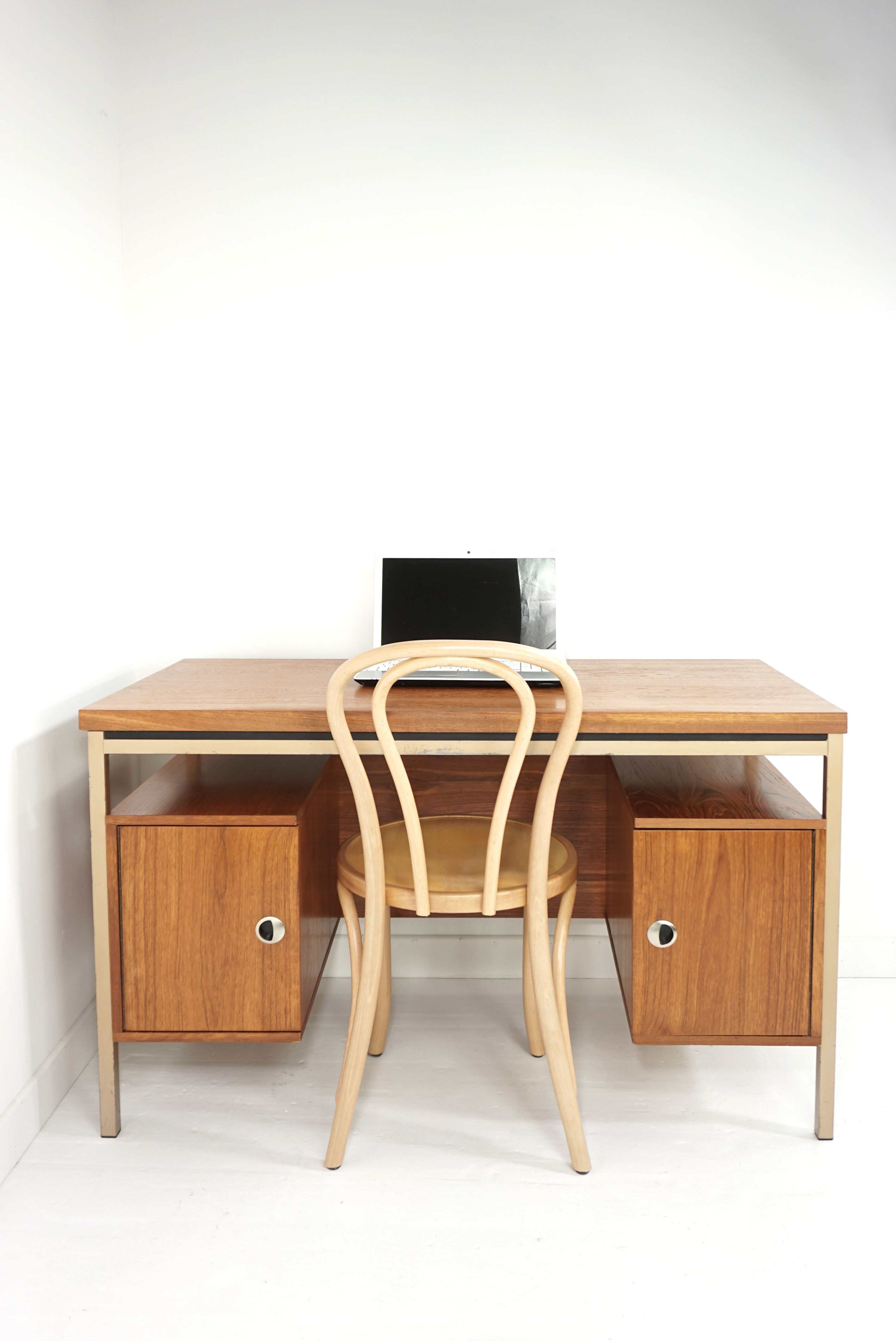 Teak and metal desk 50s