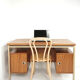 Bureau en teck et métal années 50