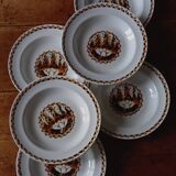 Set of 10 large ironstone plates Art Deco Saint-Amand Water Lily