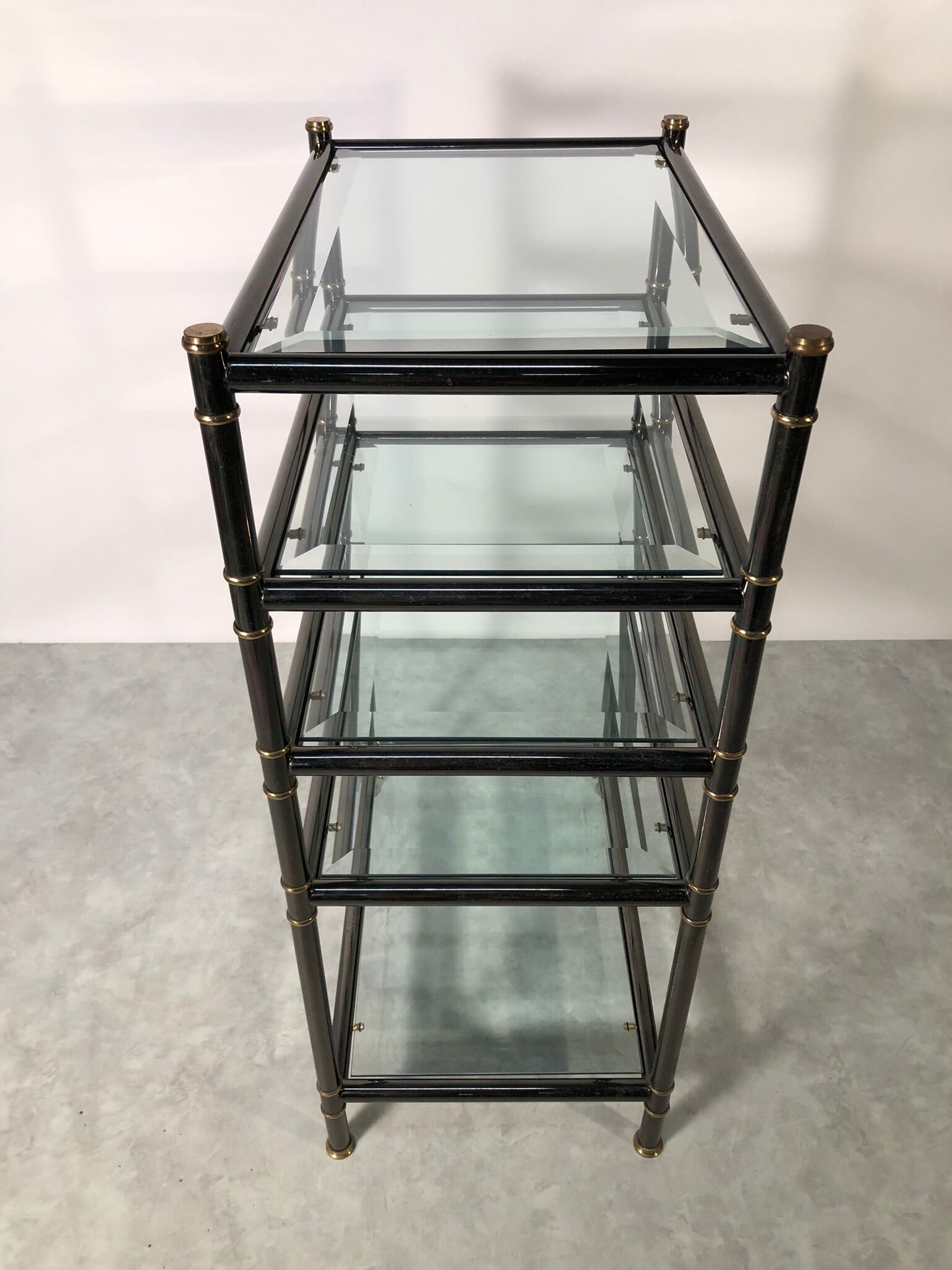 Hollywood Regency glass shelf