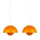 Paire de suspensions danoises Flowerpot de Verner Panton, Louis Poulsen, 1968