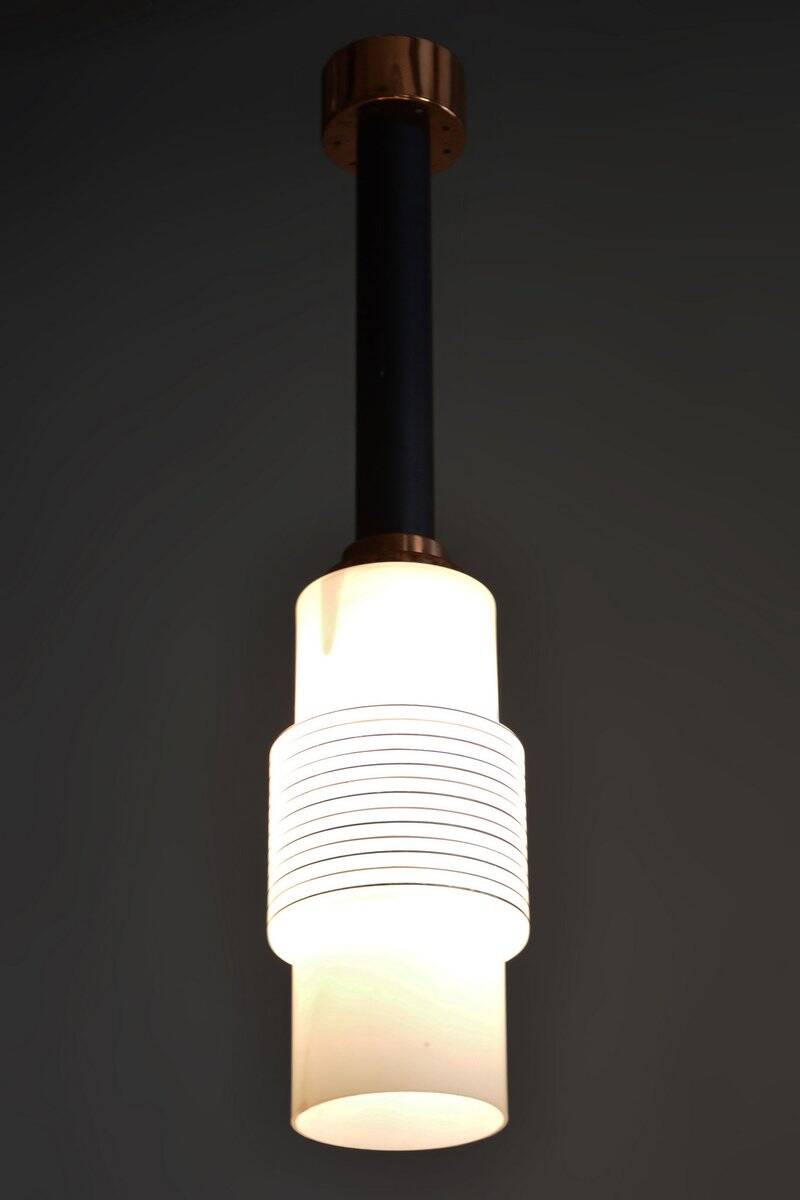 Mid-Century Chandeliers in Steel attributed to Drukov, Czech, 1950s, Set of 2