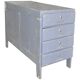 Vintage grey painted pine chest of drawers, 1950s, industrial style, 4 drawers.