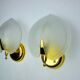 Pair of "leaf" wall lights, smoked glass, Italy, 1970