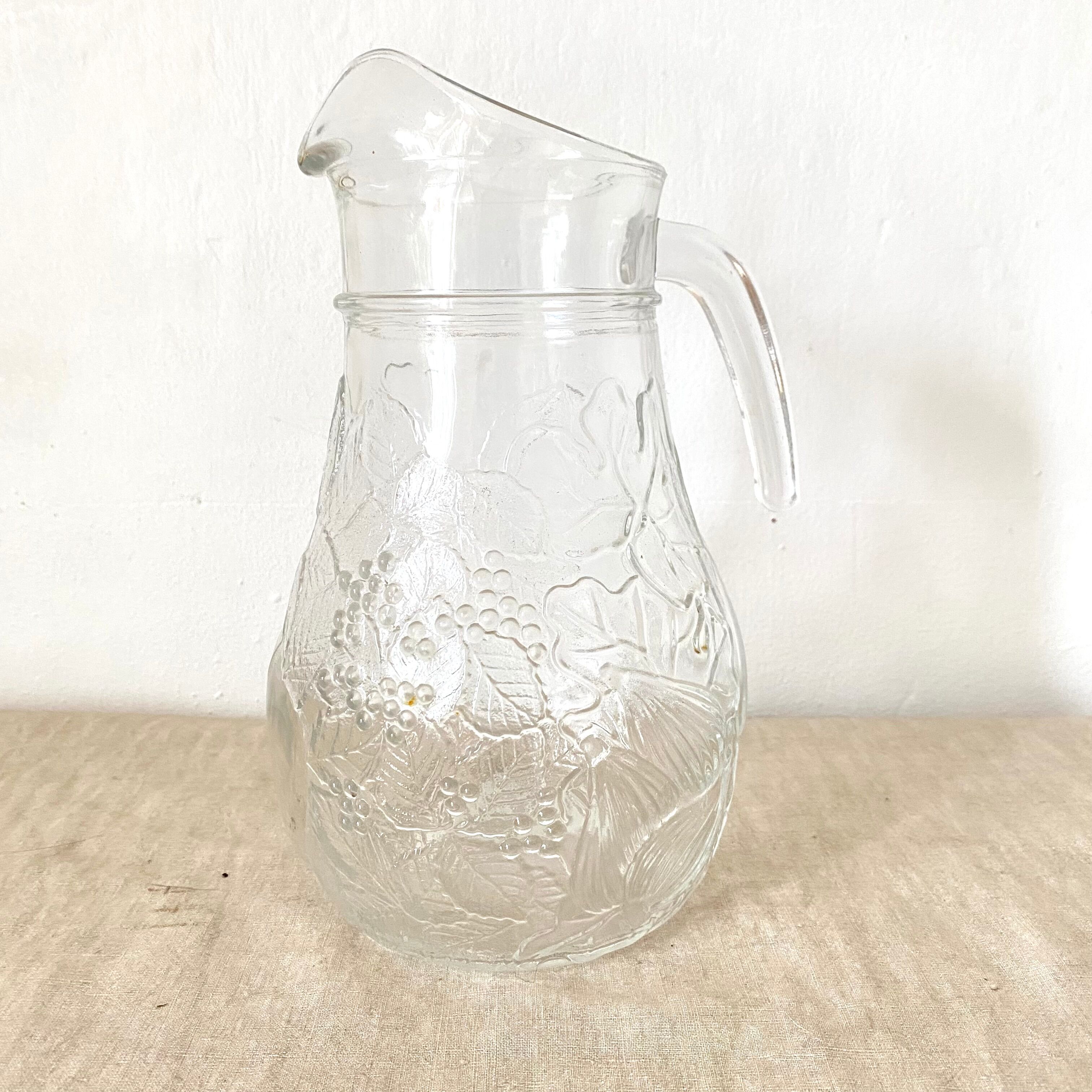 Vintage clear glass pitcher Italy