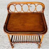Bamboo and rattan side table, Italy, circa 1960s