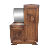 Armoire coiffeuse Penderie Miroir asymétrique Art Nouveau chêne 1916