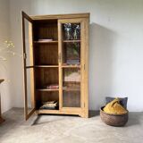 Glass cabinet or display case in pine 1950
