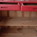 Parisian Buffet / Vintage Storage Unit – Painted Terracotta Red