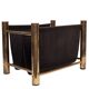 Vintage Brass and Canvas Magazine holder 1970s France