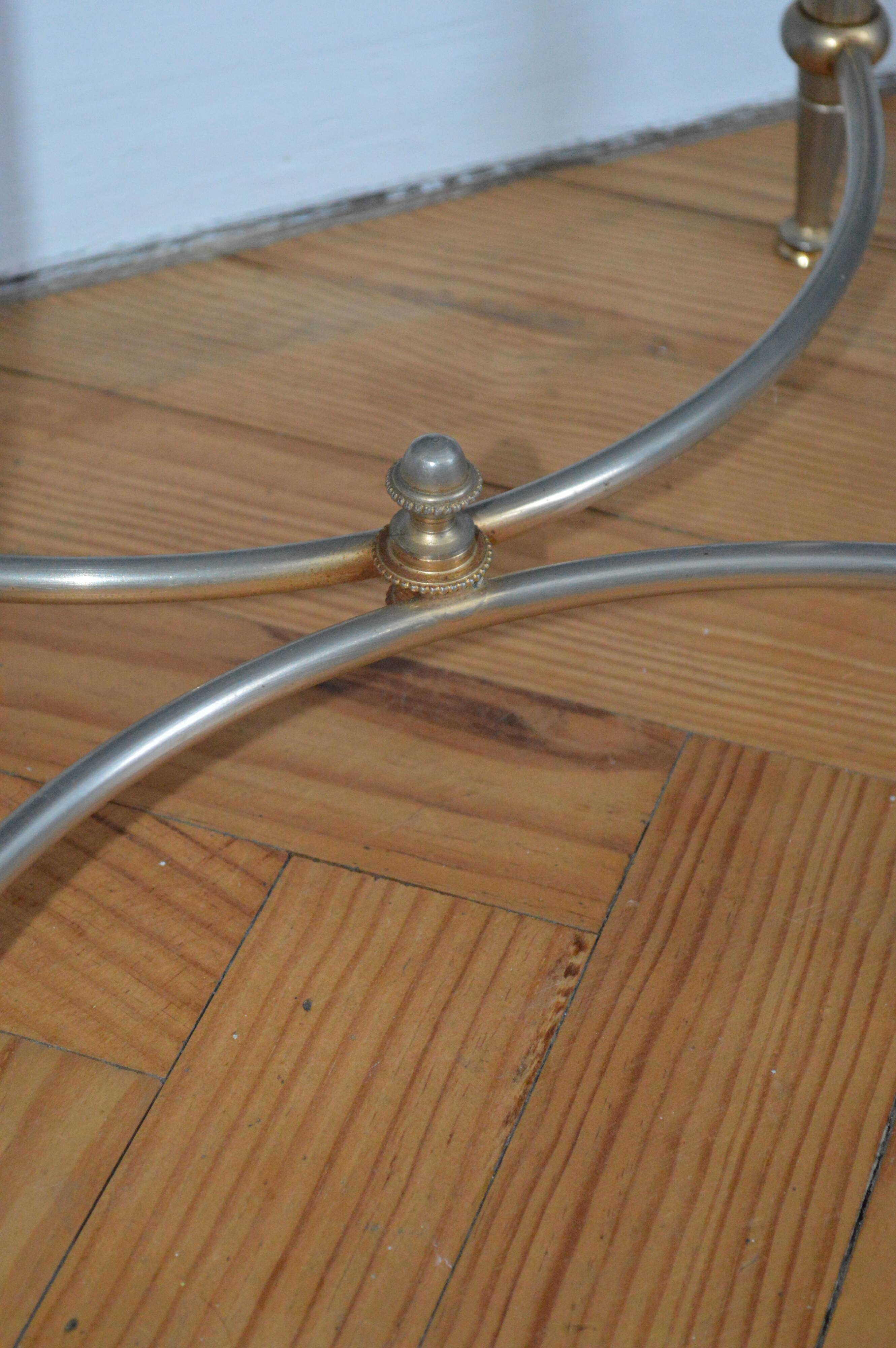 Metal and brass side table and marble tablet