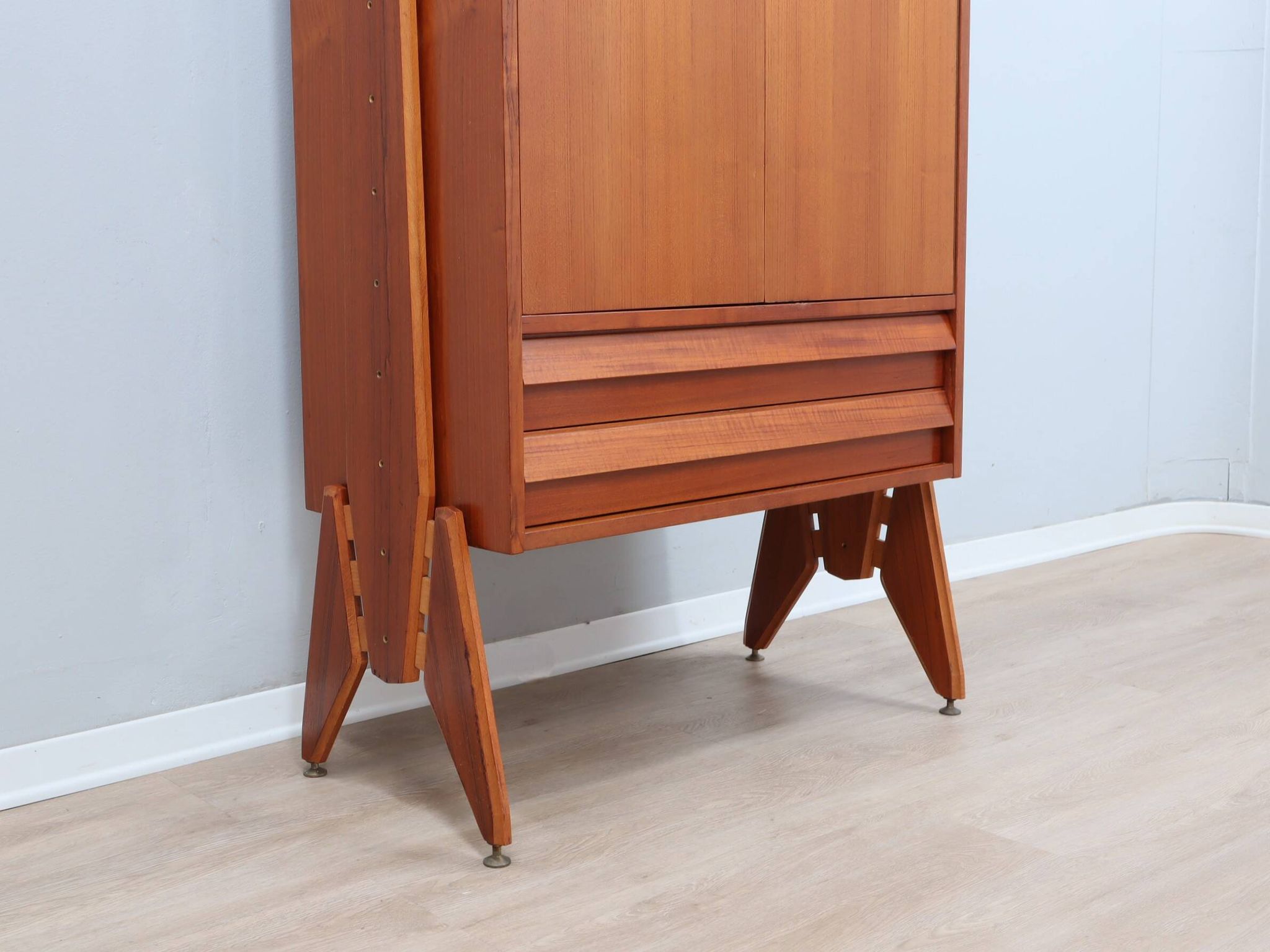 Mid century original teak storage wardrobe Italy 1960s