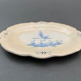 Pair of polylobed dishes XIXth decoration of dragon and bird