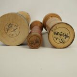 Lot of 3 japanese kokeshi dolls