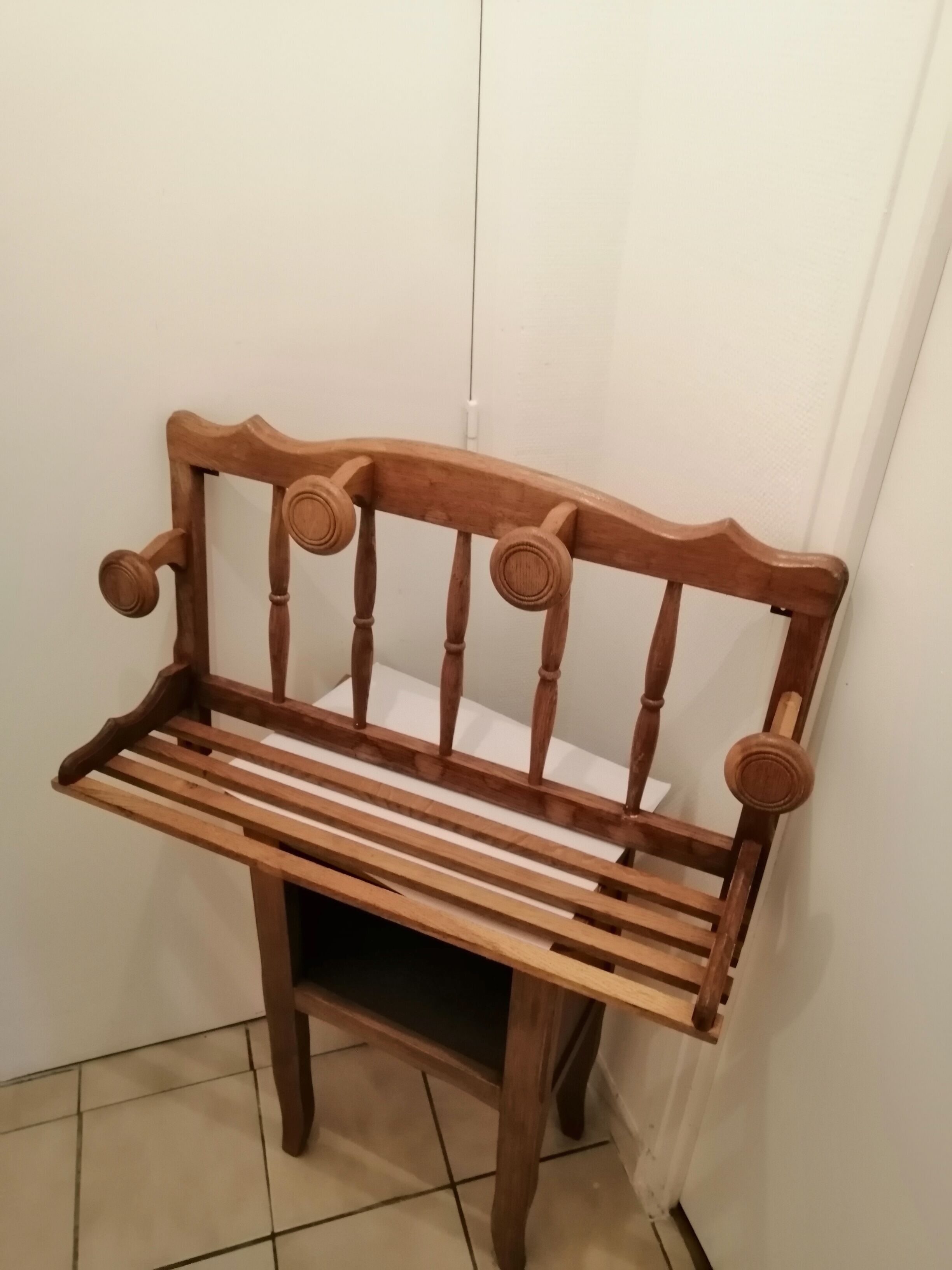 Rustic wooden wall coat rack