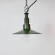 Industrial Green Enamel Military Pendant Lamp with Cast Aluminium Top, 1960
