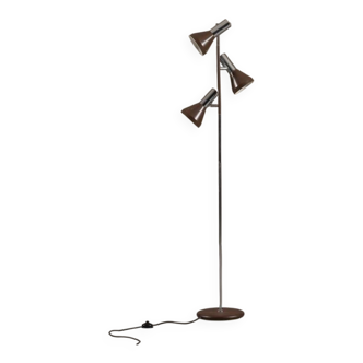 Vintage brown 3 bulbs floor lamp, Germany 1970s