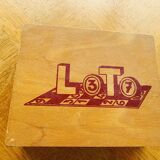 Complete lotto game in its vintage wooden box
