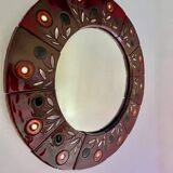 Oswald Tieberghien round ceramic mirror