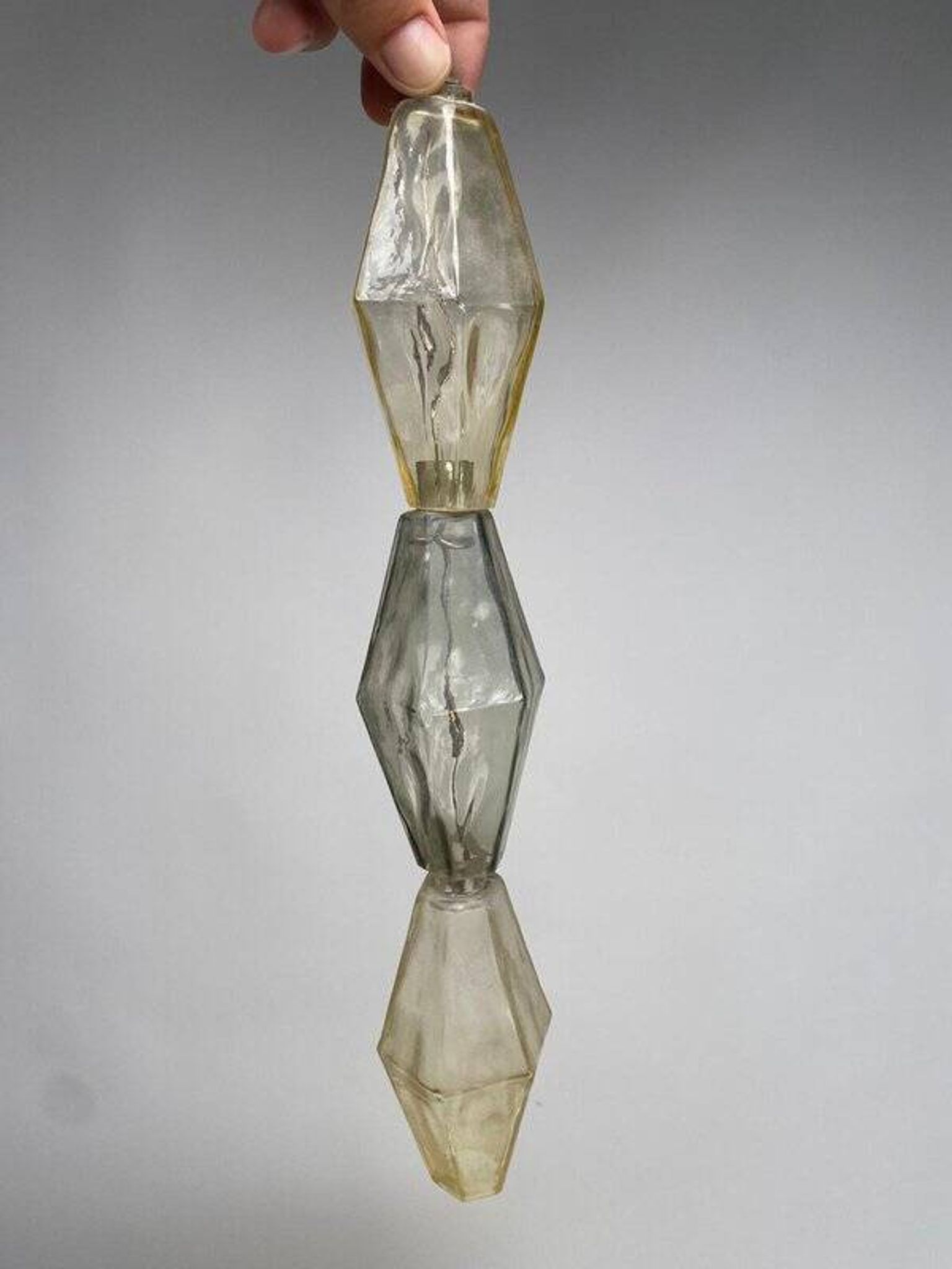 First Edition Murano Glass Poliedri Chandelier attributed to Carlo Scarpa for Venini, 1960s