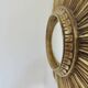 Old small golden sun mirror, witch's eye, curved, 60s-70s.