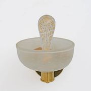 Attributed to Barovier & Toso Brass and Pulegoso Murano Glass Sconces, Pair