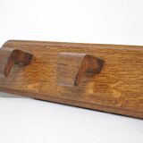 Wall mounted oak coat rack 1950