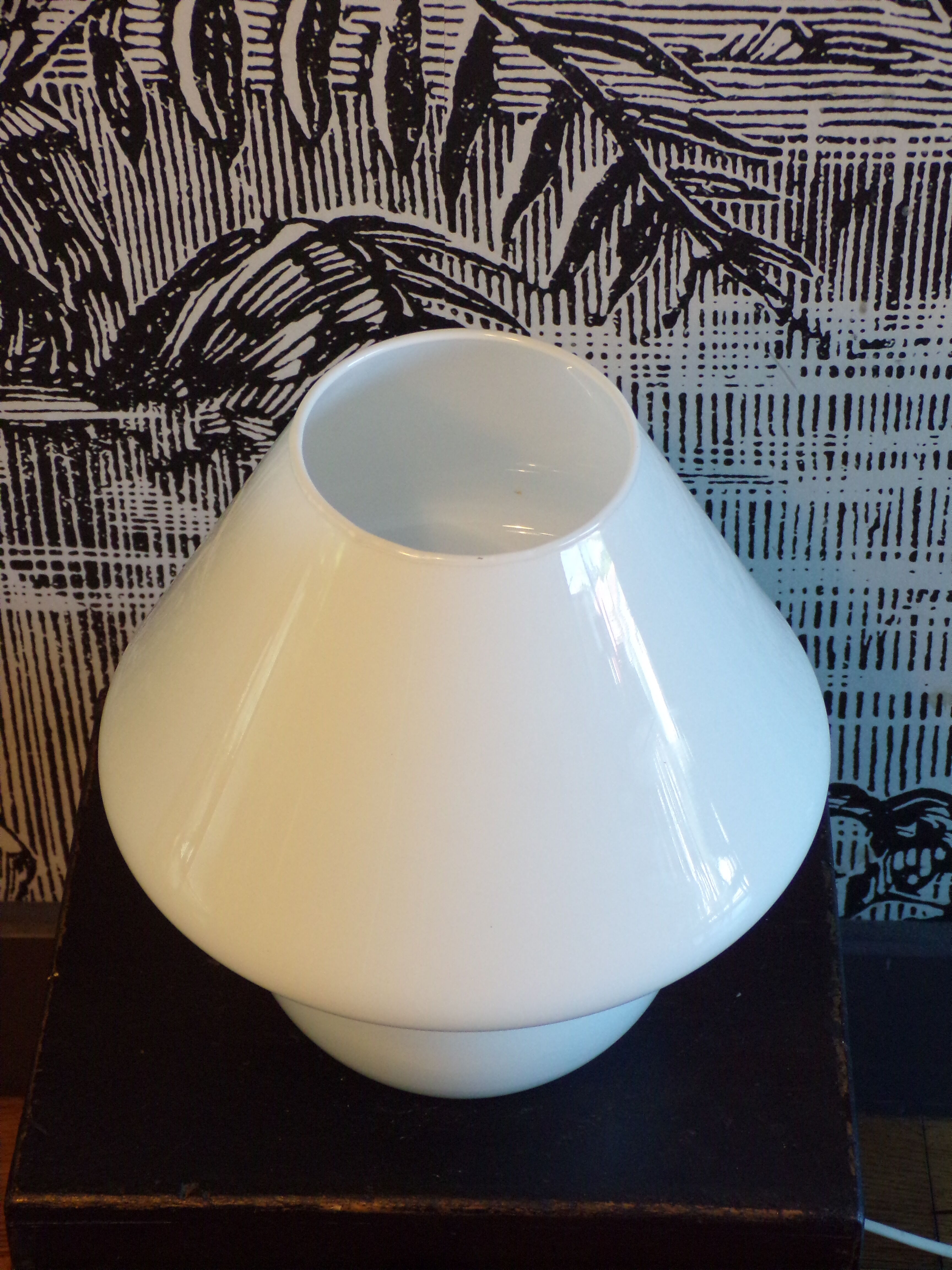 Vintage opaline mushroom lamp