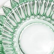 Green crystal glass bowl ashtray, mid-century, Italy, 1970s.