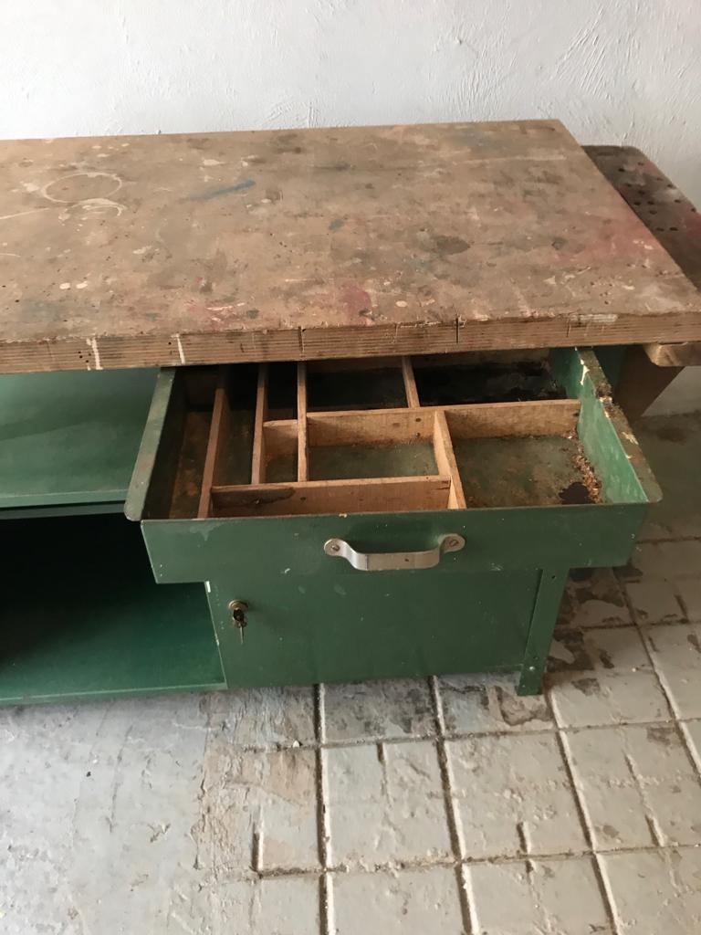 Metal and wood Workbench