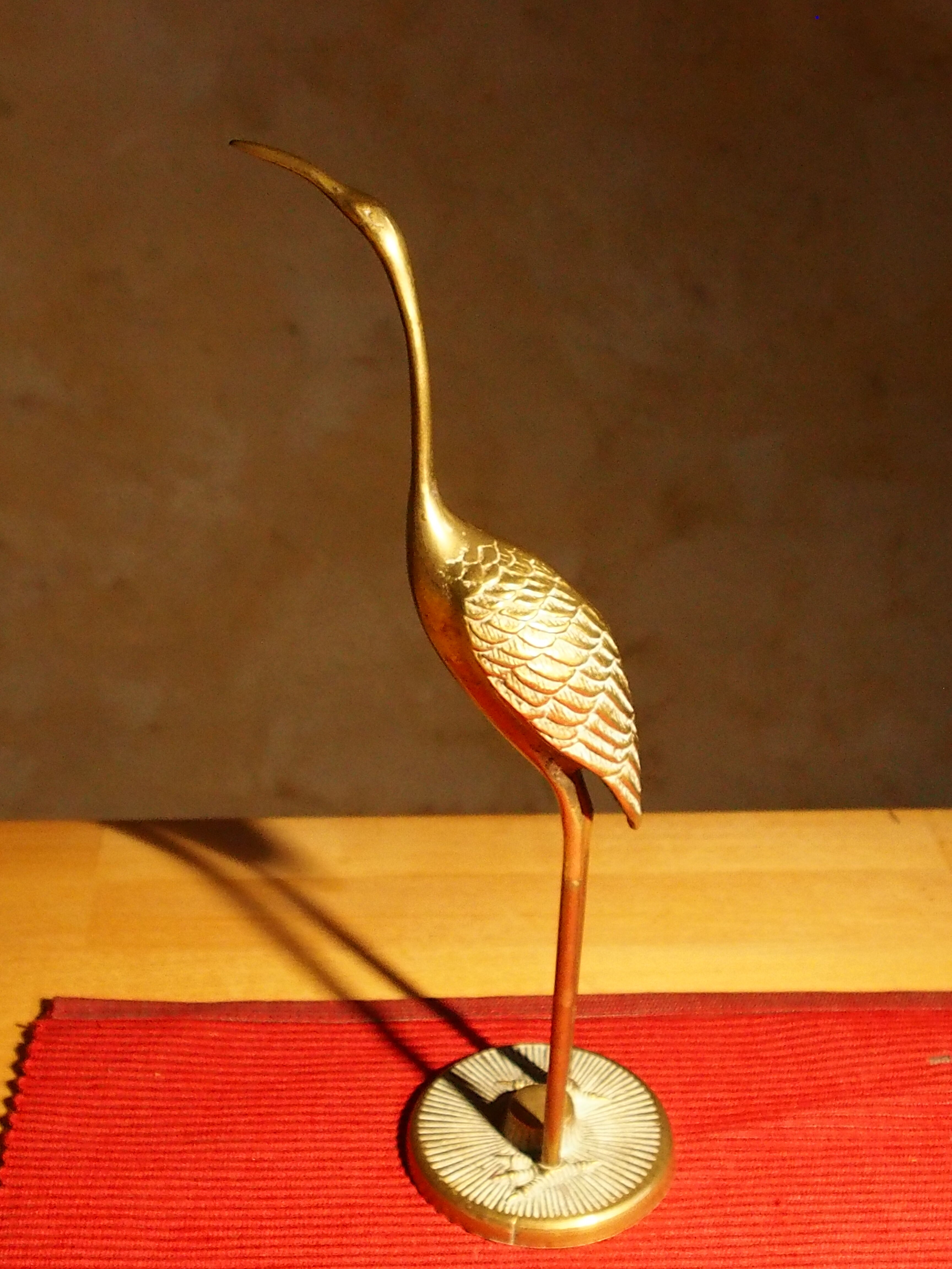 Vintage brass heron