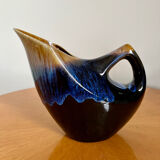Alpho style flamed stoneware carafe signed vintage