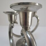Pair of patinated tin candle holders design metawa holland 70s