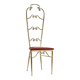 Chiavari chair with high back, brass, embroidery from the 1960s.