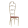 Chiavari chair with high back, brass, embroidery from the 1960s.