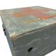 Vintage grey wooden chest with red cross 'first aid'