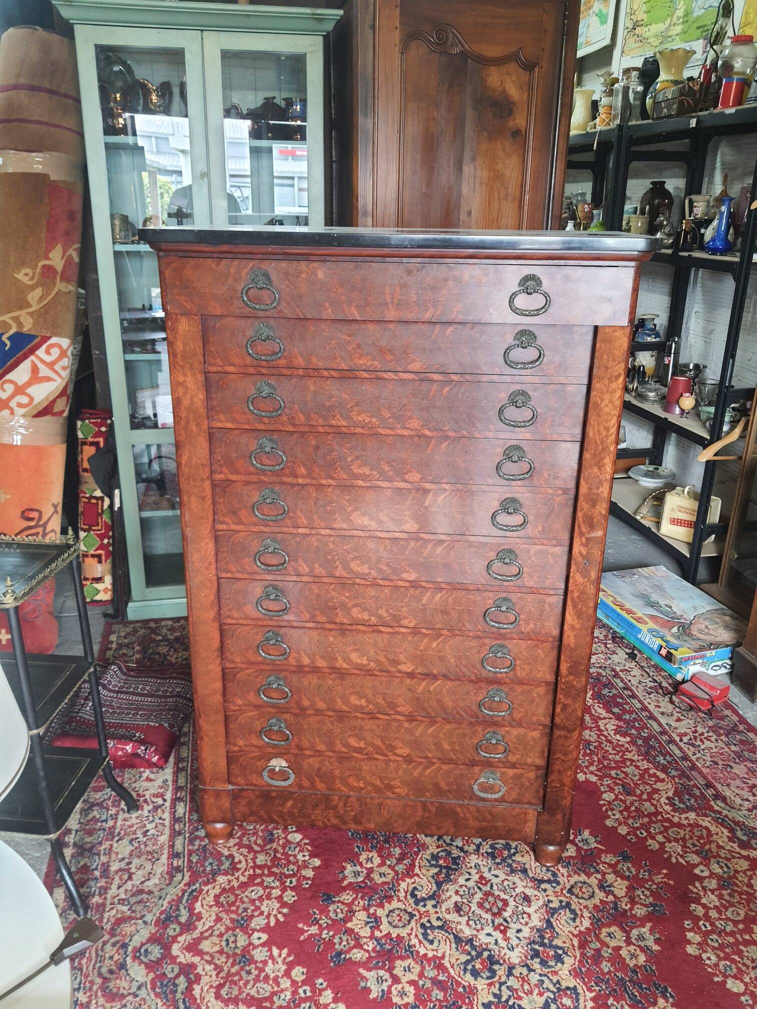 Semainier en acajou ou serre papiers