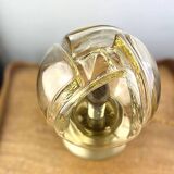 Pair of vintage smoked yellow Murano glass lamps