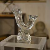 Crystal candlestick by Daum Nancy France 1970s