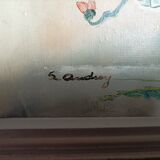 oil painting on canvas vintage floral decoration frame Montparnasse