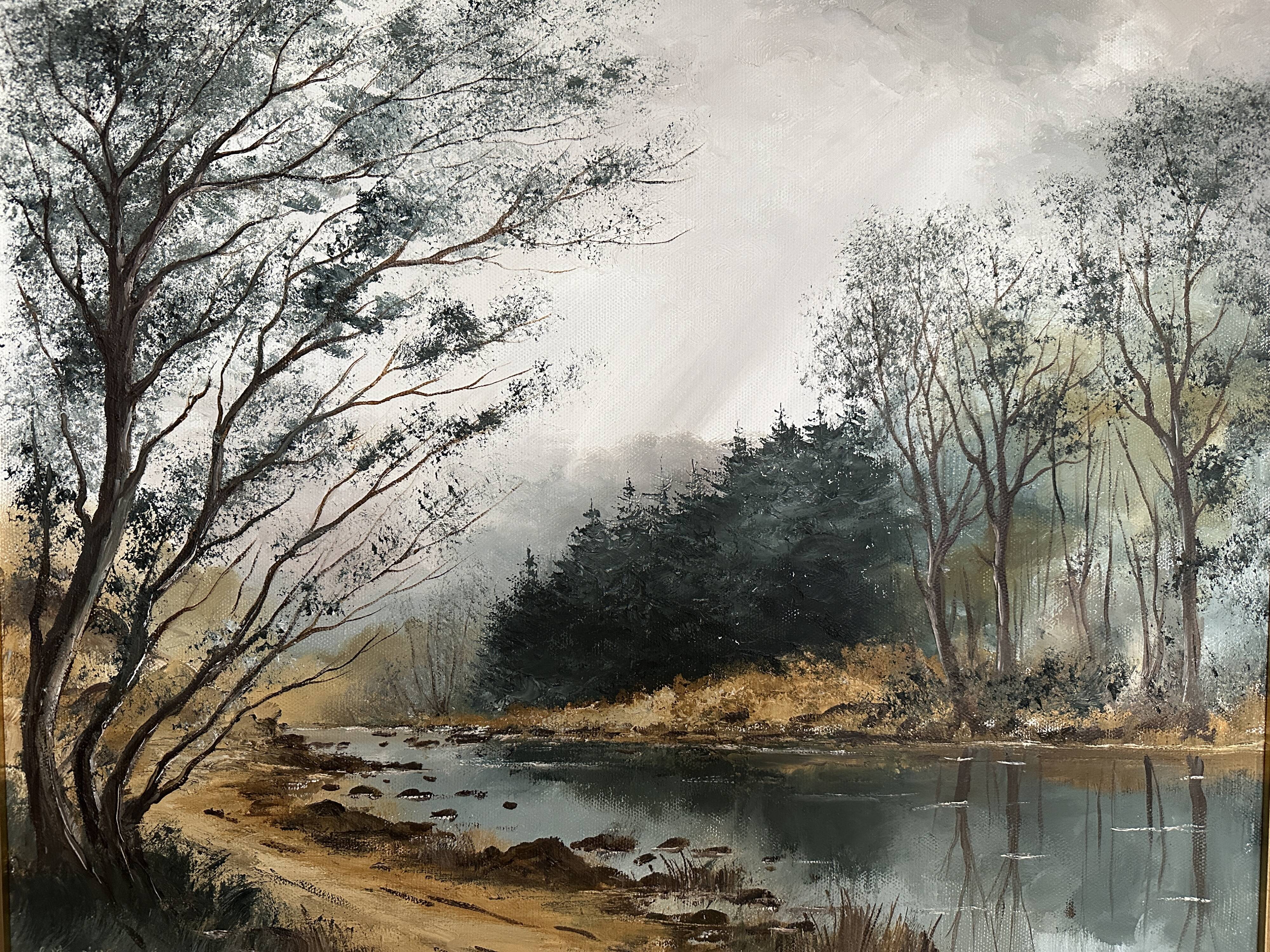 Oil on canvas by Charles Mauri La Semois