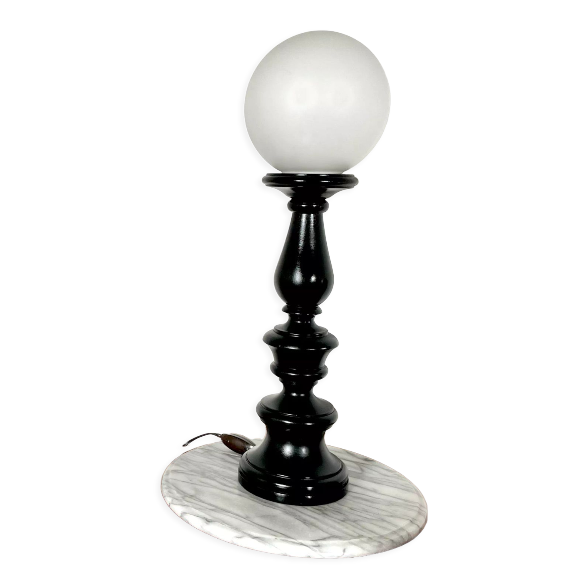 Black vintage wood lamp