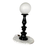 Lampe en bois vintage noire